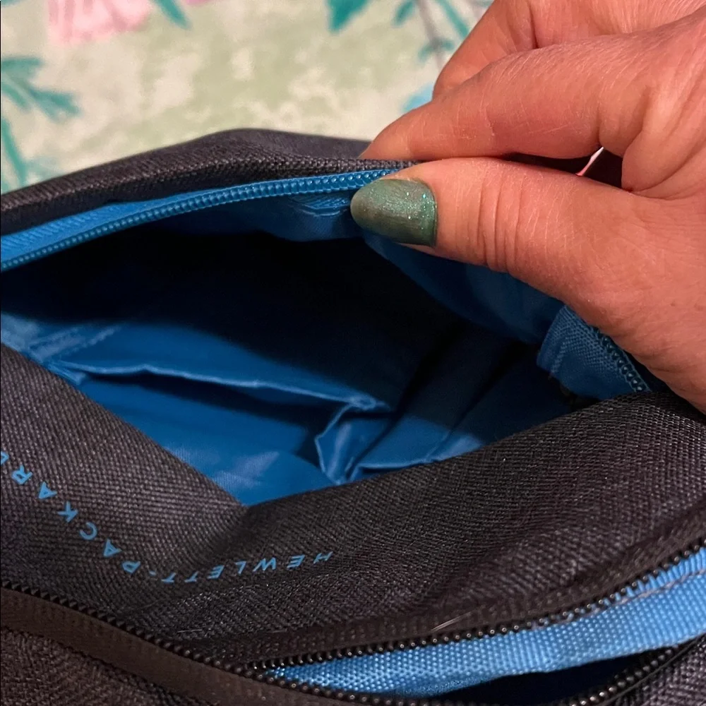 HP Dark Gray Laptop Bag with Blue Accents
